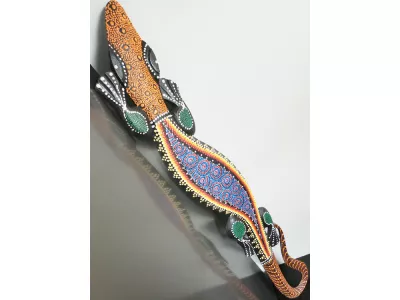 Rzeźba GEKON 100cm - Drewno Rękodzieło Indonezja