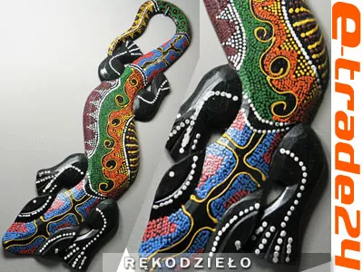 Rzeźba GEKON 40cm - Drewno Rękodzieło Indonezja