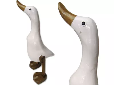 Rzeźba GĘŚ z Drewna Egzotycznego Figurka 25cm