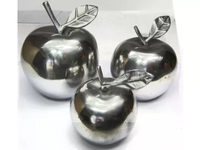 Efektowna Dekoracja Aluminium Metal JABŁKA 3szt