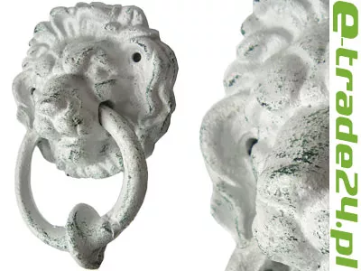 Stylowa Kołatka Żeliwna 15x11cm z Żeliwa LEW Biała