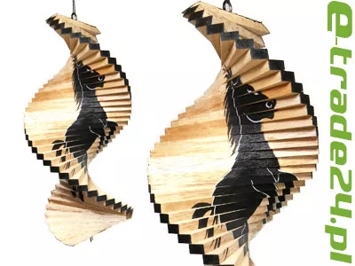 Kręcioł Spiral Wietrzny z Drewna - 30cm Zawieszka wzór Koń