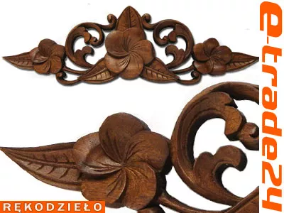 Rzeźba z Drewna Płaskorzeźba Panel Ornament 50cm