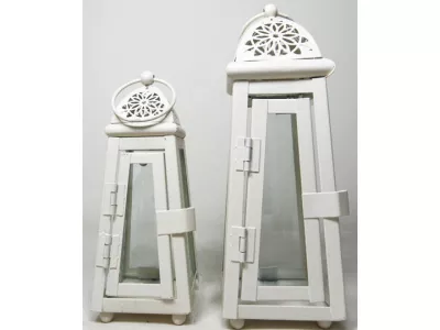 Latarnia Lampion Metalowe KREM Lampiony 18cm