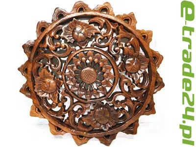 Rzeźba z Drewna MANDALA Ornament Lotos śr. 30cm
