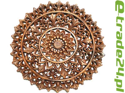 Rzeźba z Drewna MANDALA Ornament Lotos śr. 40cm
