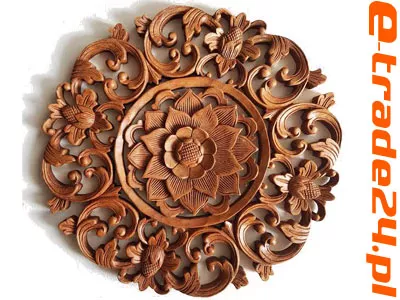 Rzeźba z Drewna MANDALA Ornament Lotos śr. 39cm