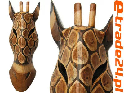 Rzeźba Maska 30cm Drewno ZYRAFA - Rękodzieło Orient