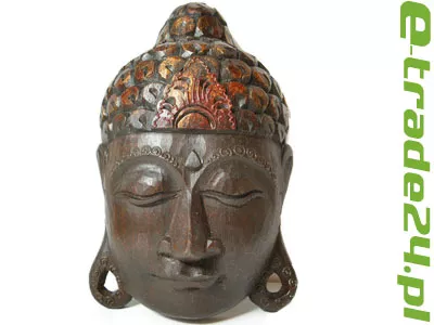 Rzeźba, Maska - BUDDA - Drewno, Rękodzieło 30cm