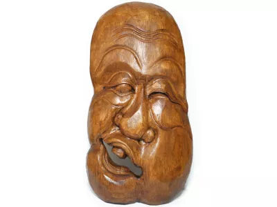 Rzeźba Twarde Drewno Suar GŁOWA Maska 58x28cm