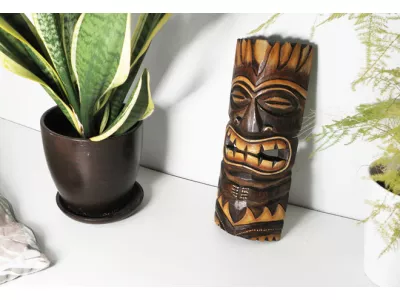 Rzeźba Maska z Drewna Etniczna Totem Indonezja Orient 30cm