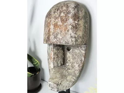 RZEŹBA Panel Maska Etniczna Timor 58cm - Rękodzieło