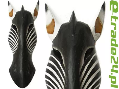 Rzeźba Maska 20cm Drewno ZEBRA - Rękodzieło Orient