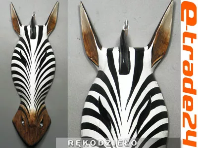 Rzeźba Maska 50cm Drewno ZEBRA - Rękodzieło Orient
