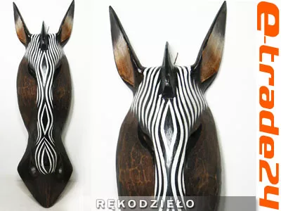Rzeźba Maska 50cm Drewno ZEBRA - Rękodzieło Orient