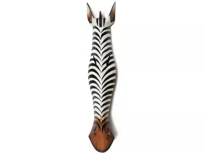 Rzeźba Maska 80cm Drewno ZEBRA - Rękodzieło Orient
