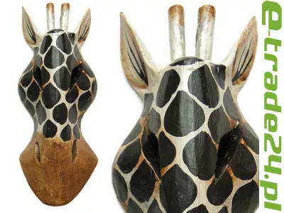 Rzeźba Maska 30cm Drewno ZYRAFA - Rękodzieło Orient