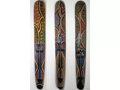 Kolorowa Rzeźba Maska Drewno - Rękodzieło 80cm mix