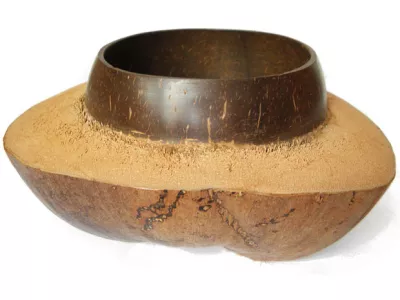 Misa Miska Patera z Kokosa Rękodzieło 18x11cm