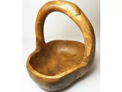 Misa Patera Lite Drewno Stary TEAK - Rękodzieło 25x23cm