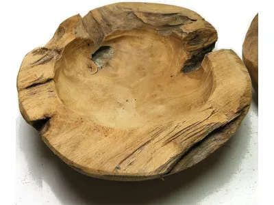 Patera MISA 20cm Drewno TEAK Rękodzieło Miseczka Tekowa Stan surowy