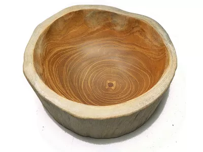 MISA w Pniu Drewno TEAK Rękodzieło Miseczka Tekowa 17cm