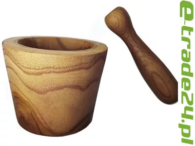 Elegancki Moździerz wykonany z Indonezyjskiego drewna Teak, średnica 13cm