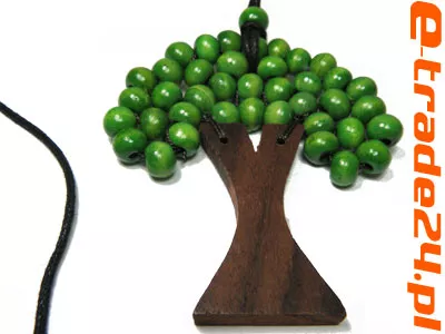 Drewniany Naszyjnik DRZEWO Rękodzieło Orient