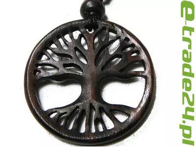 Drewniany Naszyjnik DRZEWO ŻYCIA Rękodzieło Orient