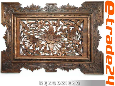 Rzeźba Płaskorzeźba Obraz ORNAMENT Drewno 70x50cm