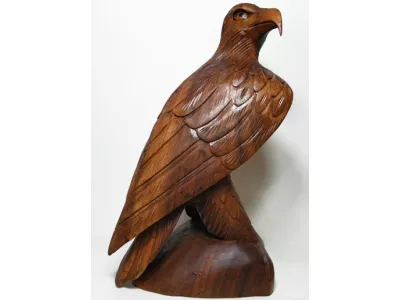 Rzeźba Drewno Suar Ptak ORZEŁ 40cm - Rękodzieło