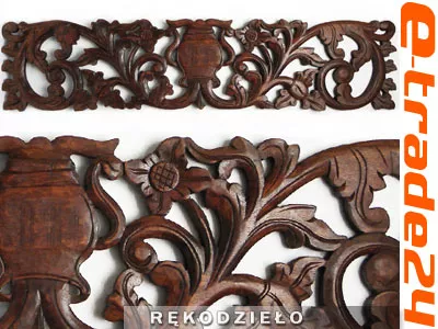 Rzeźba z Drewna Panel DRZEWO Ornament 100x23cm