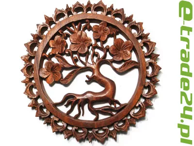 Rzeźba z Drewna DRZEWO Życia SZCZĘŚCIA Ornament 30cm