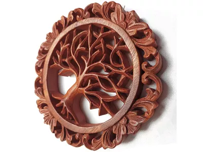 Rzeźba z Drewna DRZEWO Życia SZCZĘŚCIA Ornament 20cm