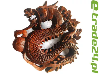 Rzeźba drewno Panel SMOK Rękodzieło Indonezja 20cm