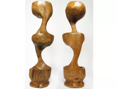 Misa Patera Lite Drewno Stary TEAK - Rękodzieło 50cm