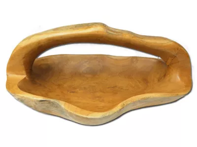 Misa Patera Lite Drewno Stary TEAK - Rękodzieło 30x22x22cm