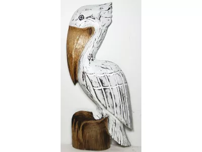 Rzeźba z Drewna PTAK PELIKAN do Powieszenia 100cm