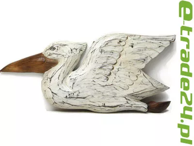 Rzeźba z Drewna PTAK PELIKAN do Powieszenia 55cm