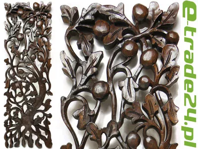 Rzeźba z Drewna DRZEWO Płaskorzeźba Panel Ornament 60cm