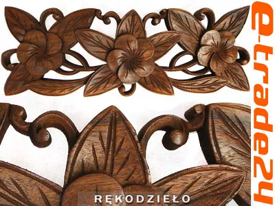 Rzeźba z Drewna Płaskorzeźba Panel Ornament 40cm