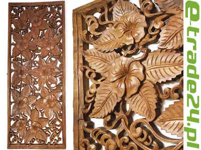 Rzeźba Płaskorzeźba Obraz ORNAMENT z Drewna 100x38cm