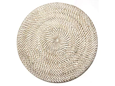 Podstawka PODKŁADKA na Stół Natural Rattan Bielony 33cm