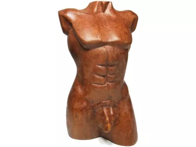 Rzeźba Popiersie Mężczyzny Człowieka Drewno Suar 20cm Rękodzieło