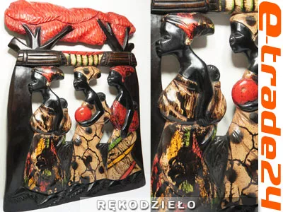 RZEŹBA Panel Afryka KOBIETY 50x40cm - Rękodzieło