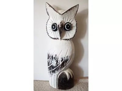 40cm Rzeźba drewno SOWA Rękodzieło do Domu, Ogrodu