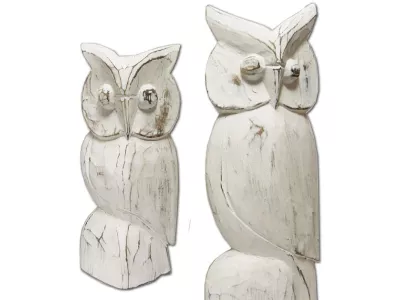 30cm Rzeźba drewno SOWA Rękodzieło do Domu, Ogrodu