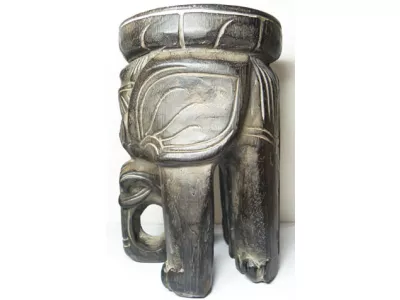 Stołek Postument Kwietnik Stolik Rzeźba SŁÓŃ Drewno 29cm