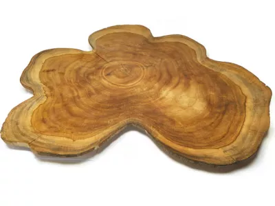 Patera Podkładka Drewno TEAK Rękodzieło 45cm Plaster