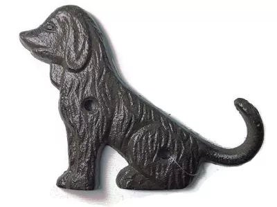 Stylowy WIESZAK Żeliwny o kształcie psa z żeliwa 12x9cm do dekoracji